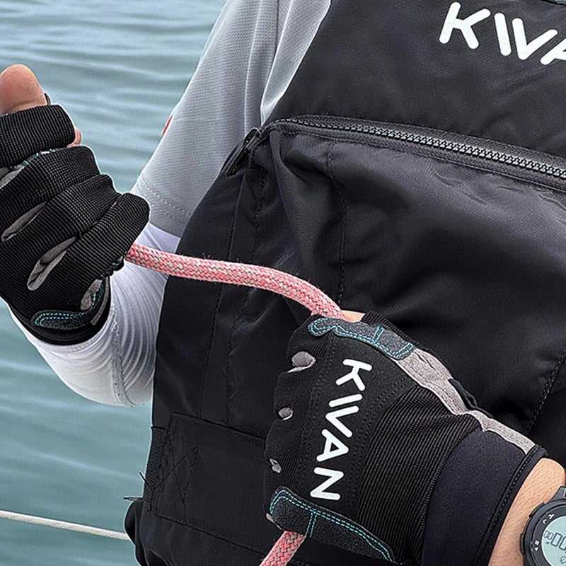 KWAN 3-Finger Sailing Gloves for Boating, Kayaking, Paddling and Water Skiing, Two-Finger Cut Design, Triple-Layer Reinforcement, Elastic and Comfortable Fit Suitable for Men, Women and Teenagers - Image 5